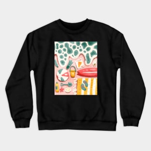 Pastel Pink Beach Day (no outline) Crewneck Sweatshirt